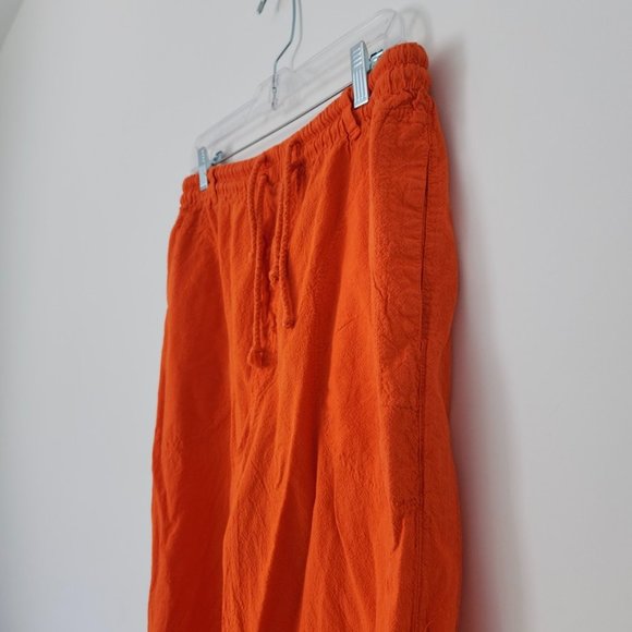 Vintage 90s Gitano High Rise Orange Pants Double Drawstring // Large - Picture 14 of 16